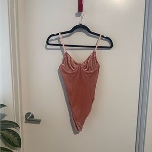 Forever 21 Velvet Pink Bodysuit
